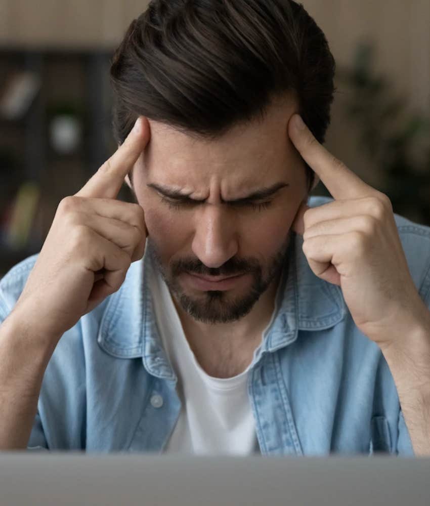 Man frustrated by relationship that doesn't make him happy, remembering good times