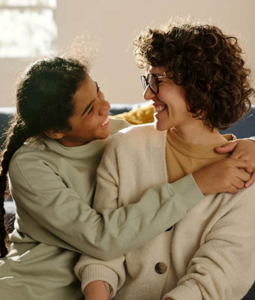 Mom and daughter talking well because mom is using tools for talking to teens