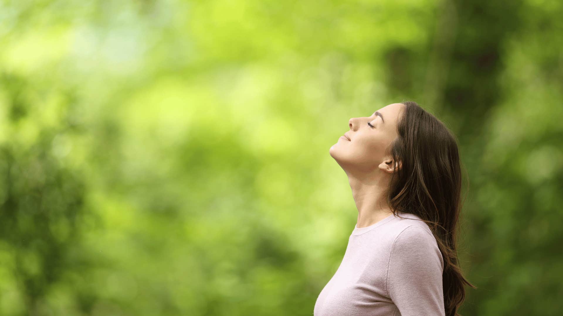 woman smiling outside