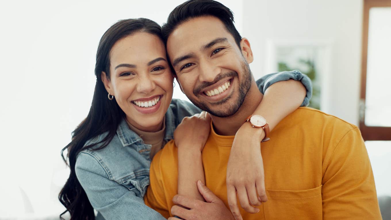 loving couple smiling