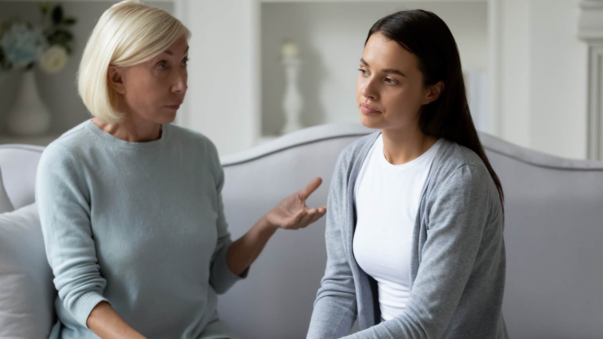 mother complaining to her adult daughter