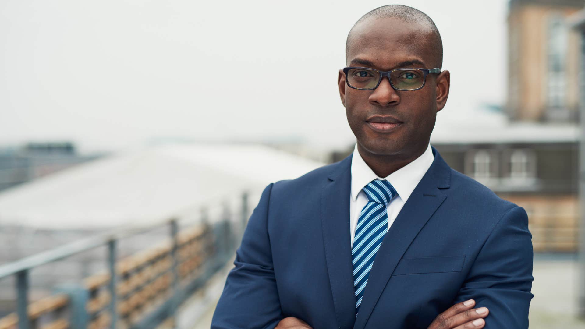 confident businessman looking serious