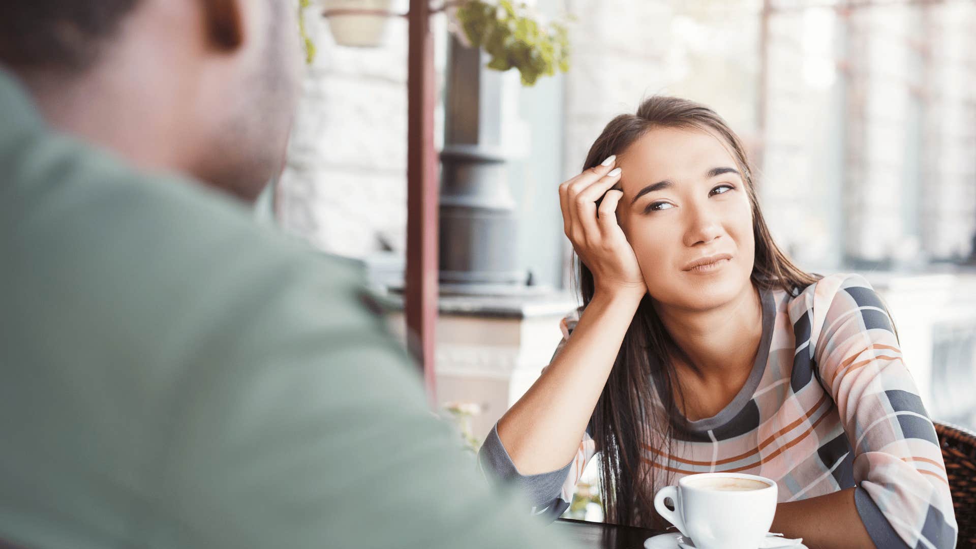 woman upset on date