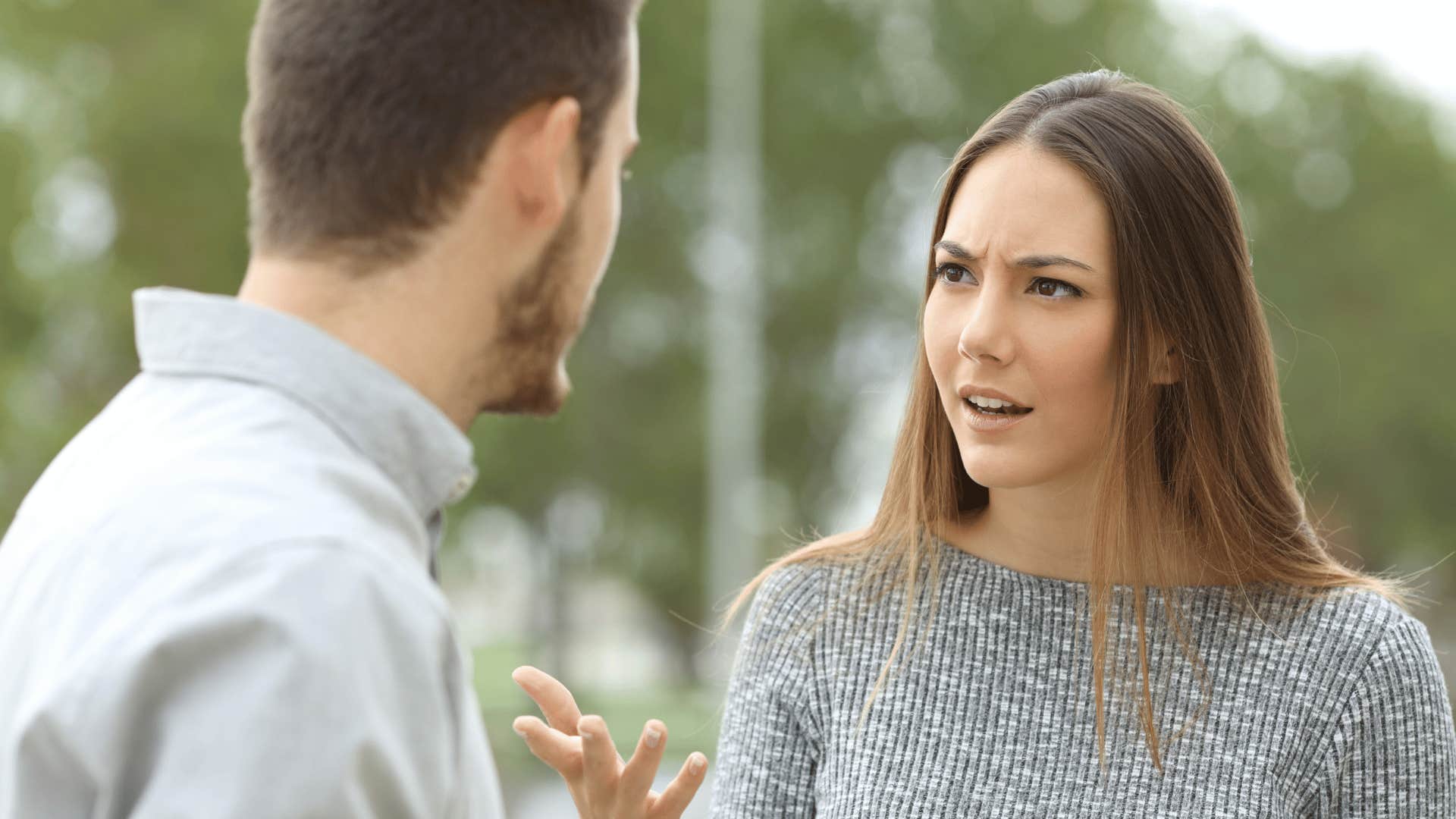 woman saying she has no time for this conversation