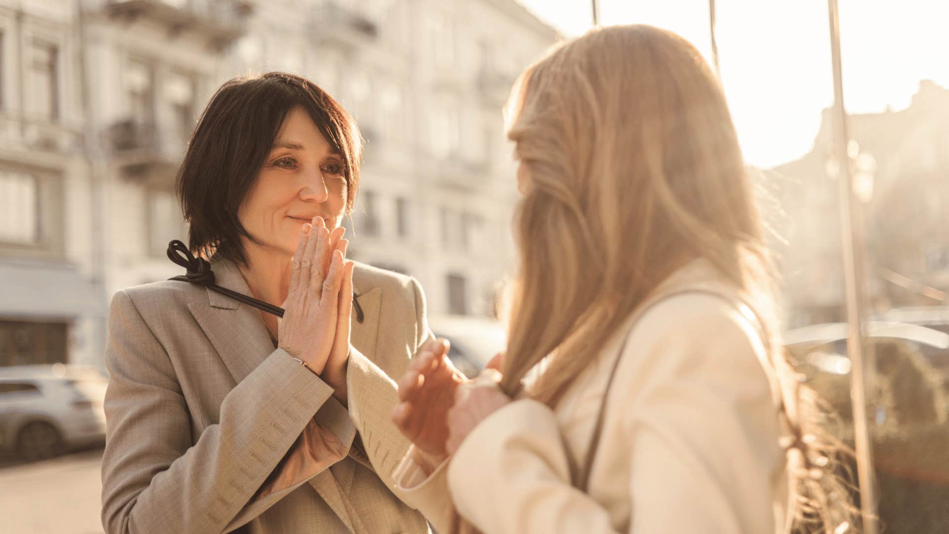 two women accepting situation