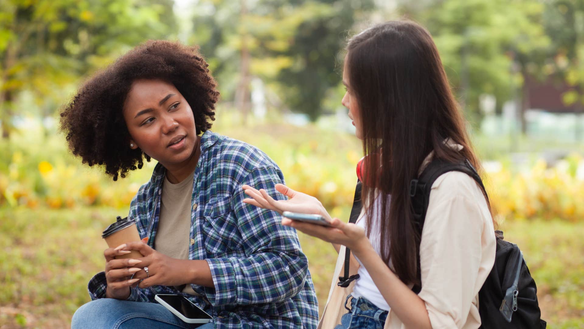 two women having conversation