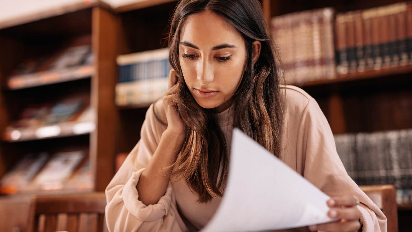 student studying for the SAT