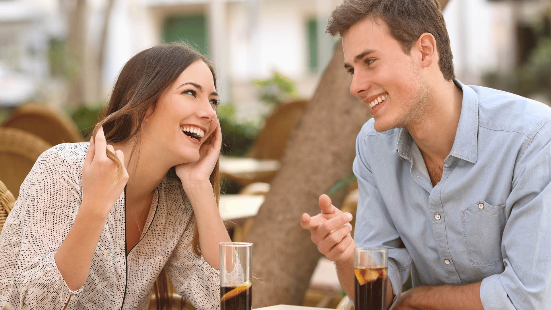 couple laughing on a date