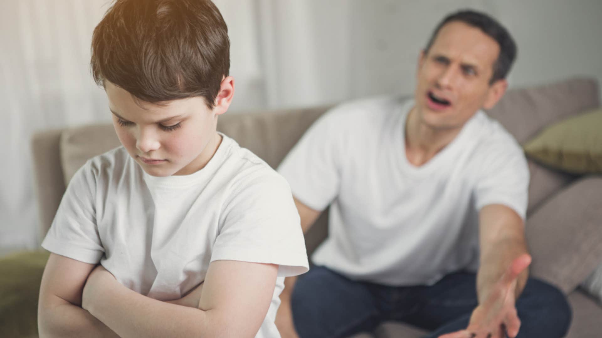 dad telling child they're making him frustrated 