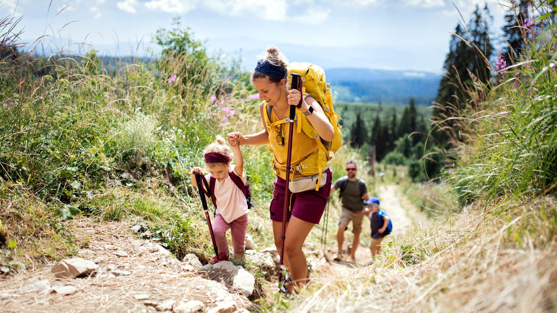 Family hiking