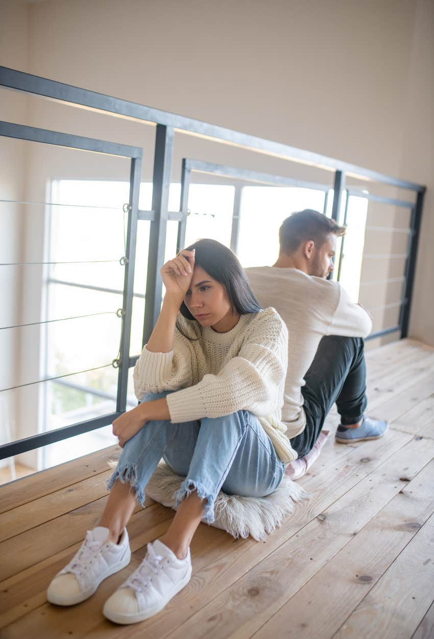 couple arguing because girlfriend's dad sends her Valentine's Day cards