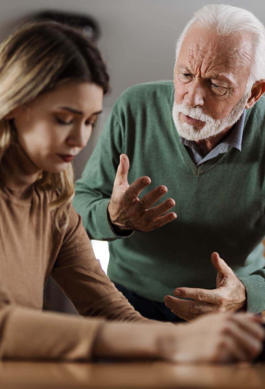 dad threatening to disown adult daughter for meeting mom's new partner