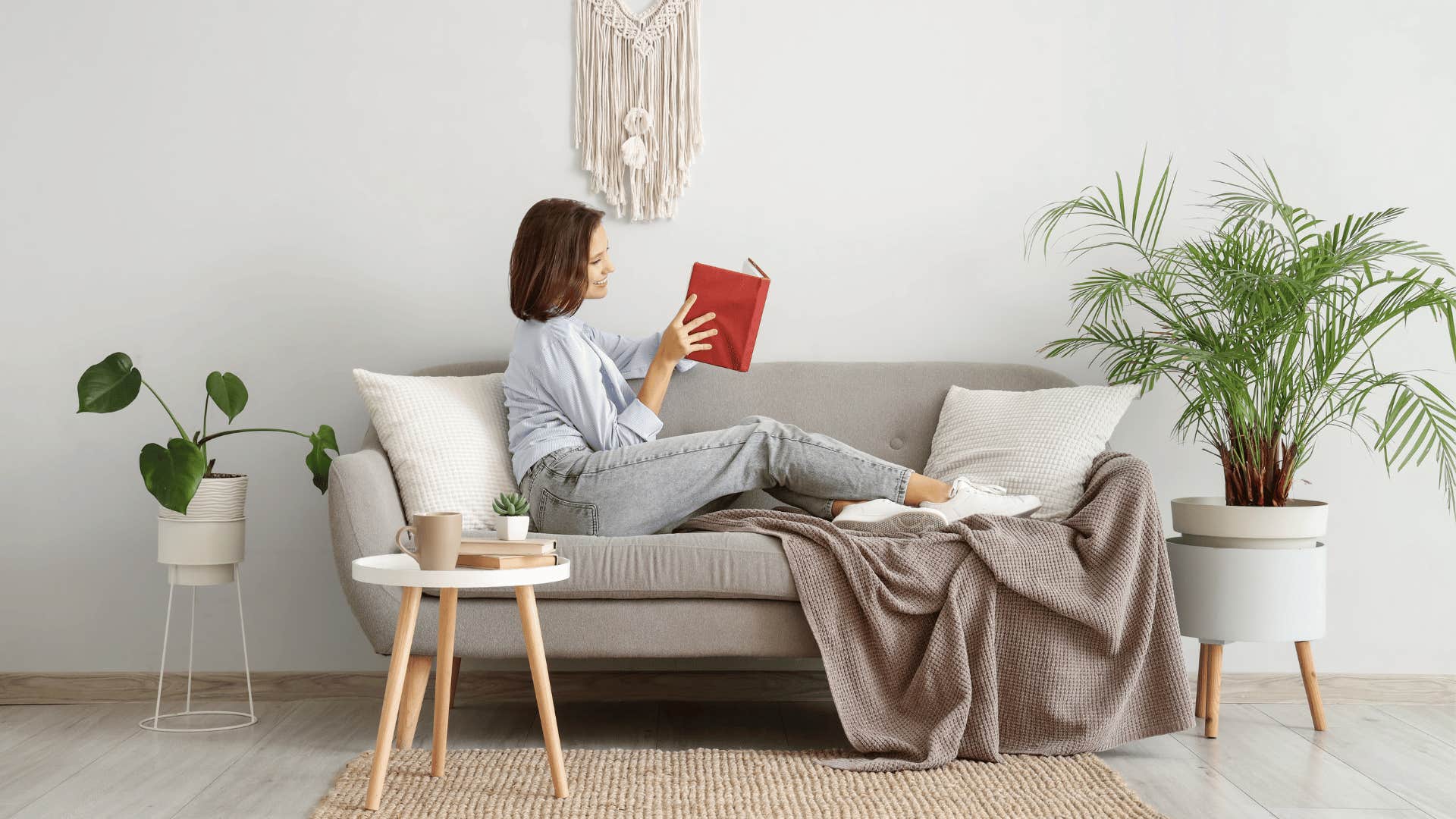 woman reading a book