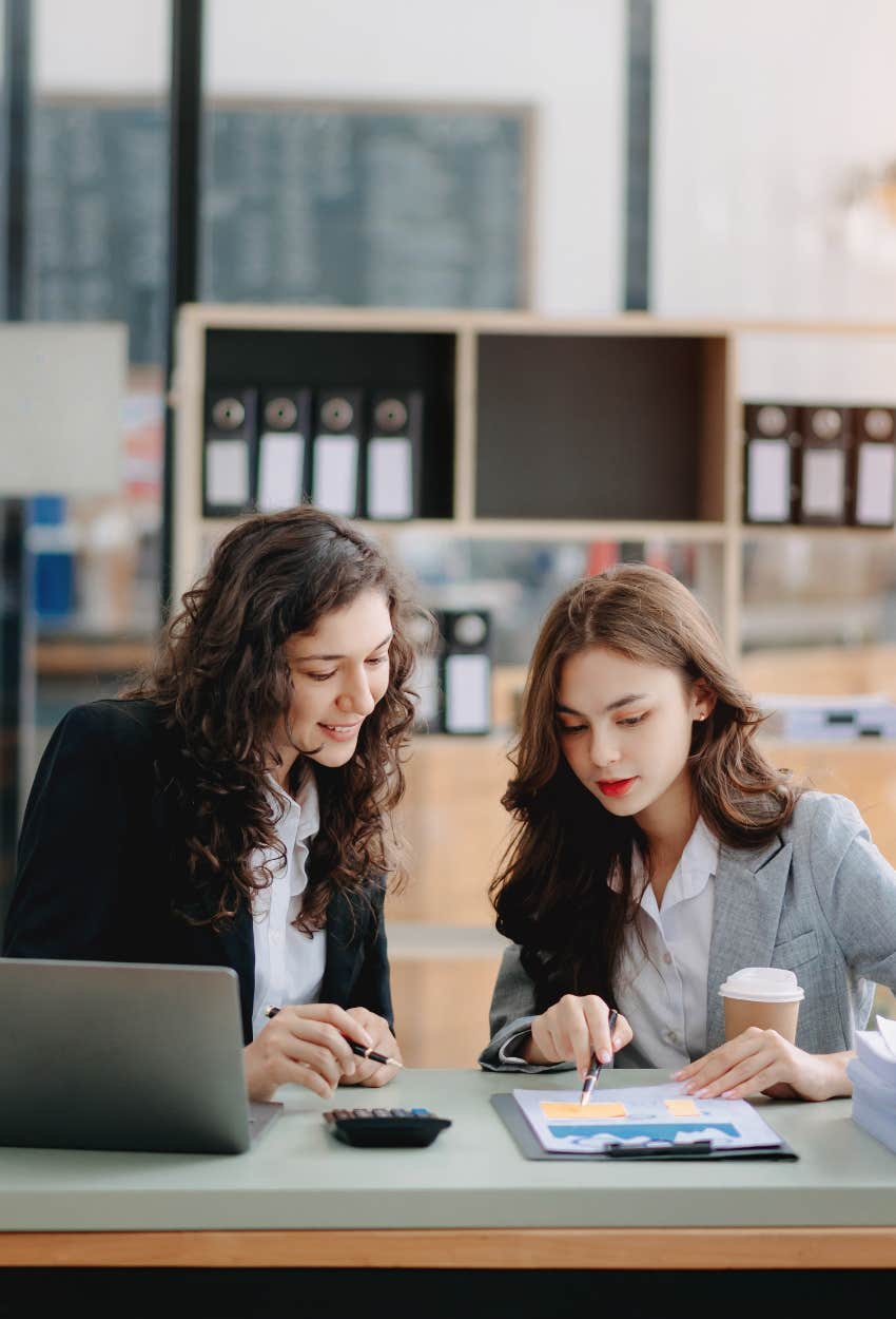 Employee showing boss the value she brings