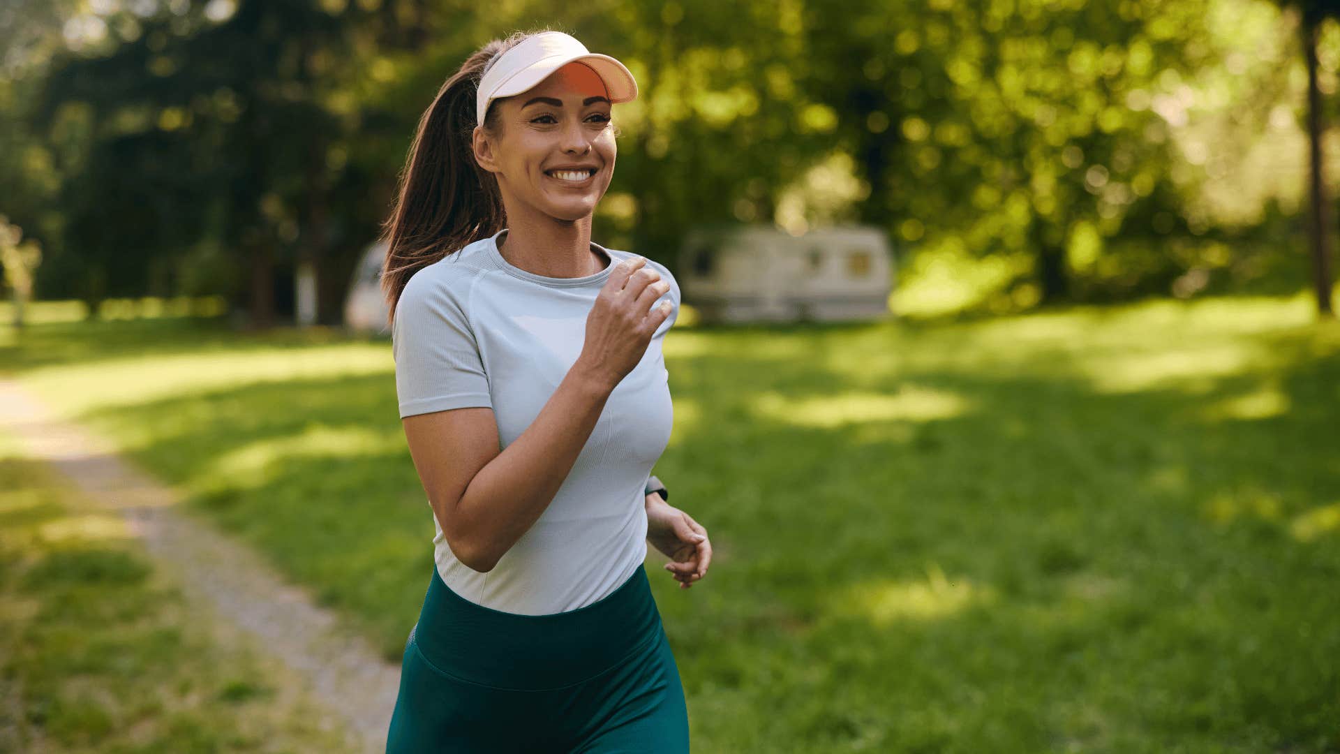 woman running outside to maintain good health