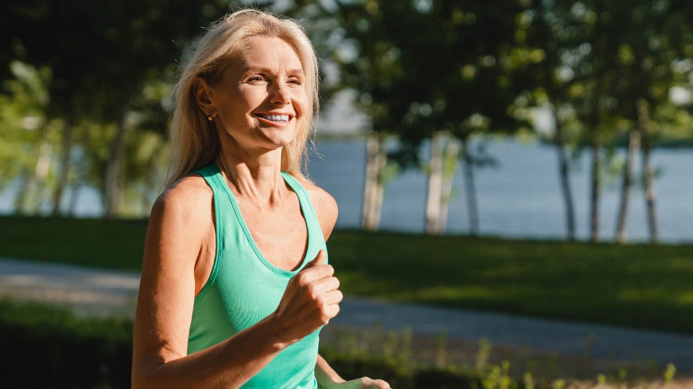 Woman exercising to keep her brain from shrinking as she ages