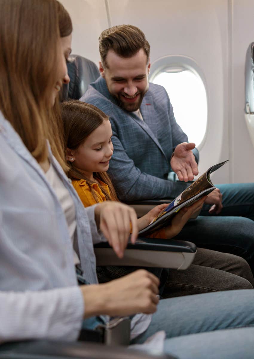 family on plane after switching seats