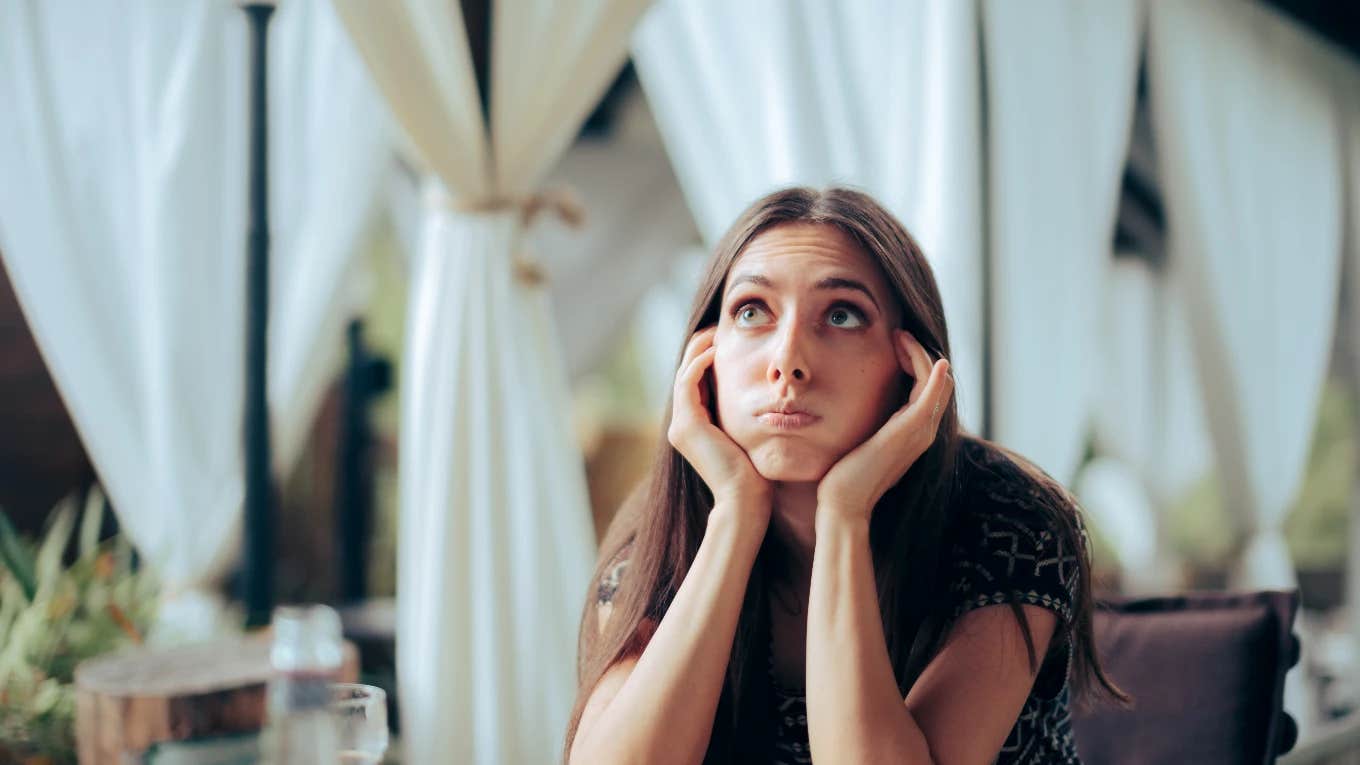 Sister annoyed at her brother's wedding