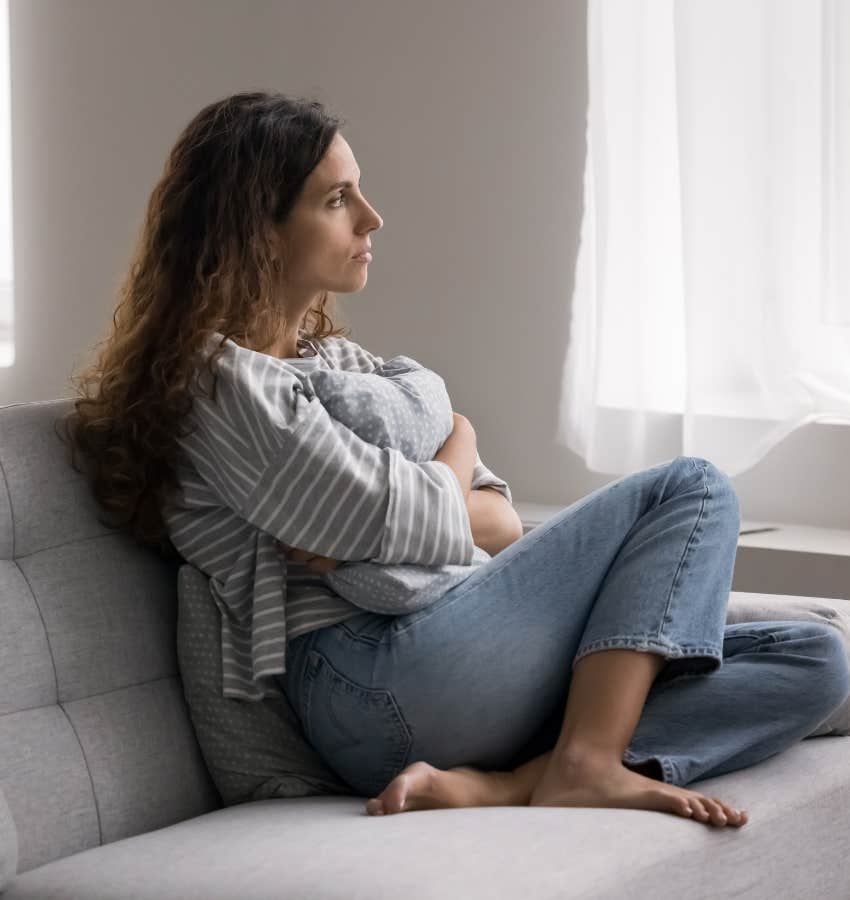 Woman having a hard time identifying feelings