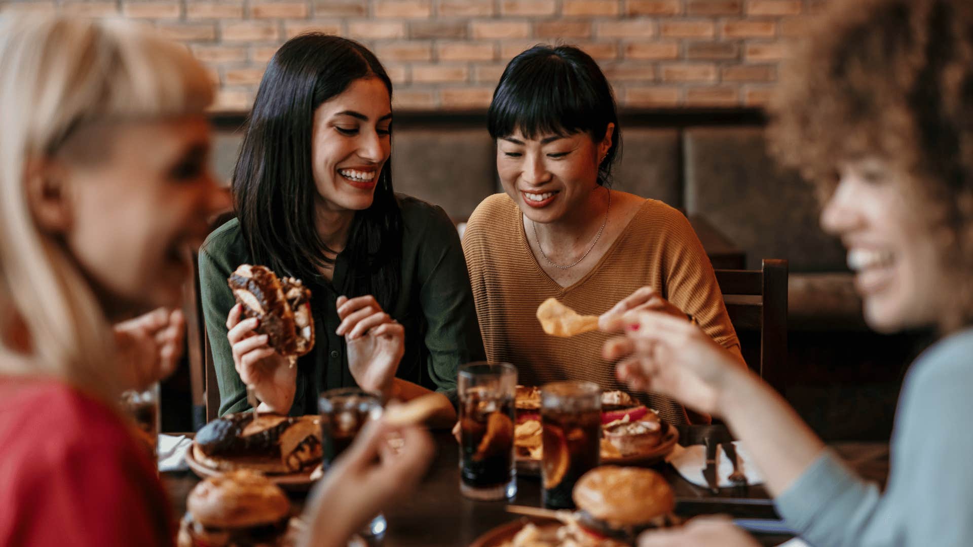 female friends having a meal