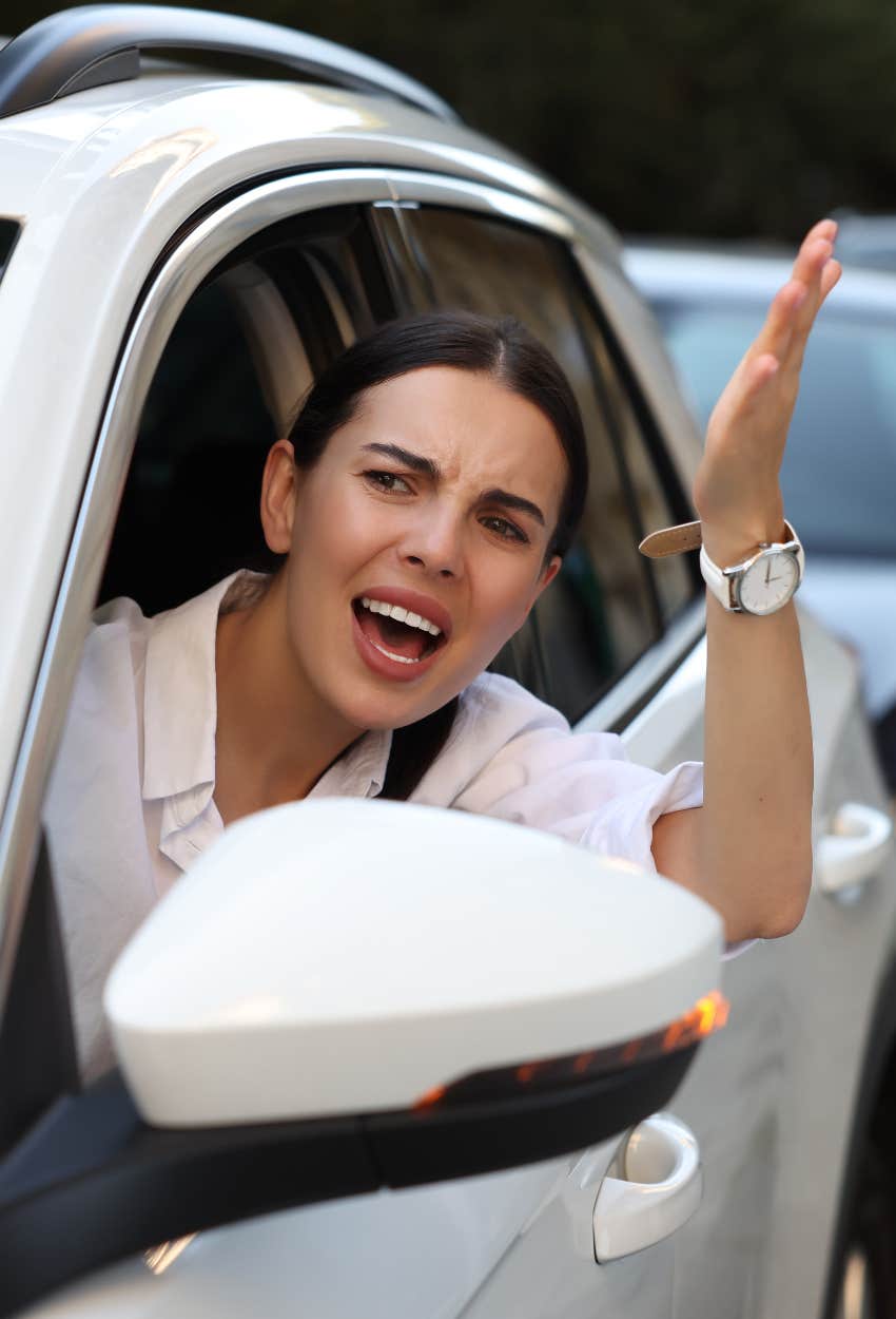 Woman with hurry sickness can't stand waiting in traffic