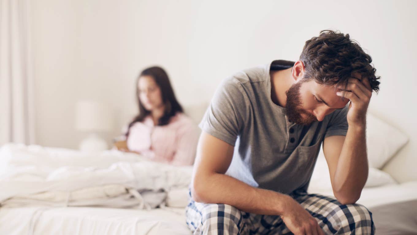 Husband who is sleeping in a closet to protect his mental health