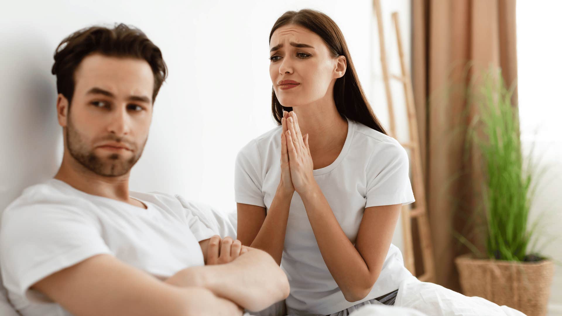 Woman plead with emotionally immature man who ignores her