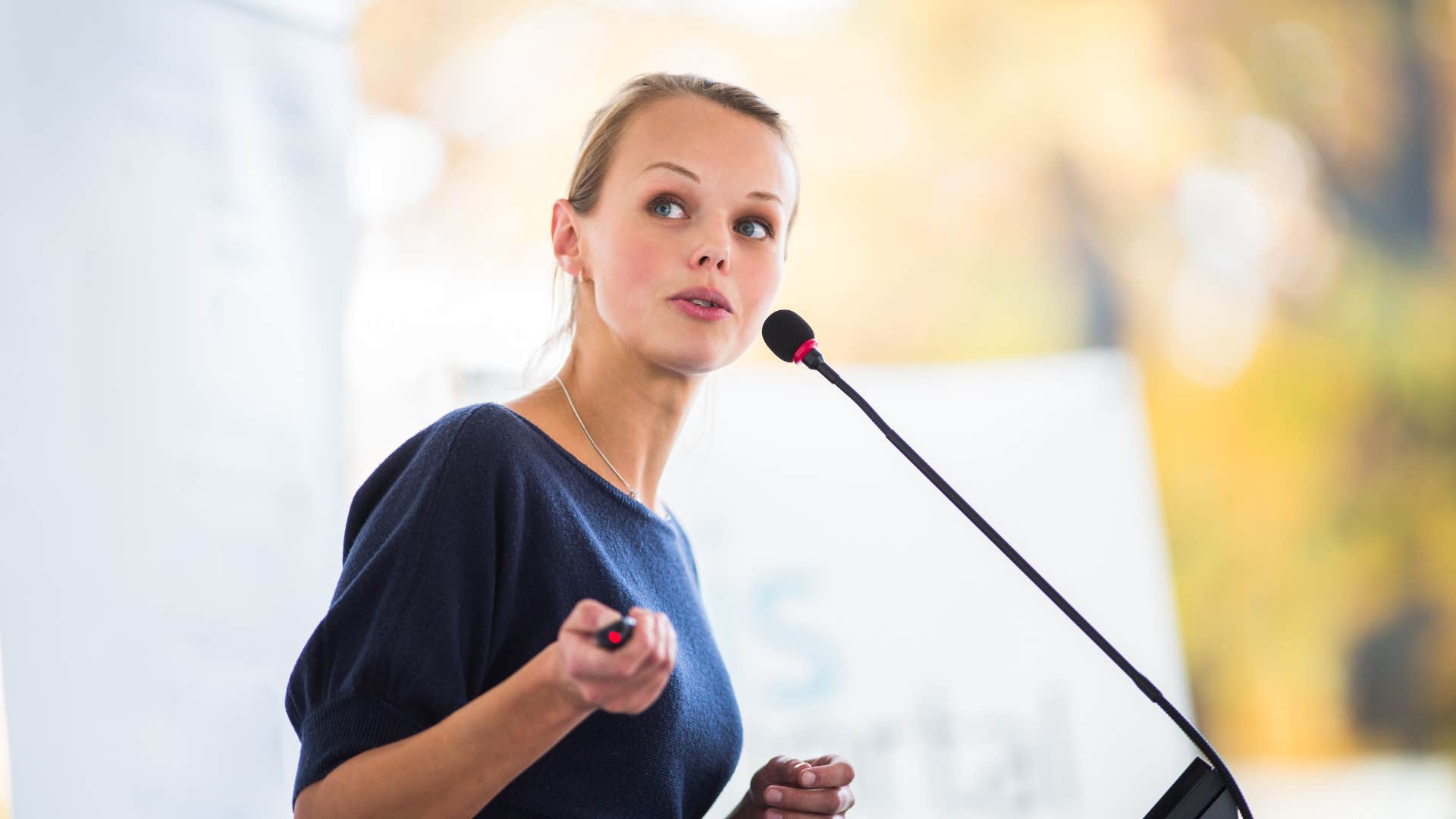 Woman who wasn't taught public speaking in school had to learn the hard way