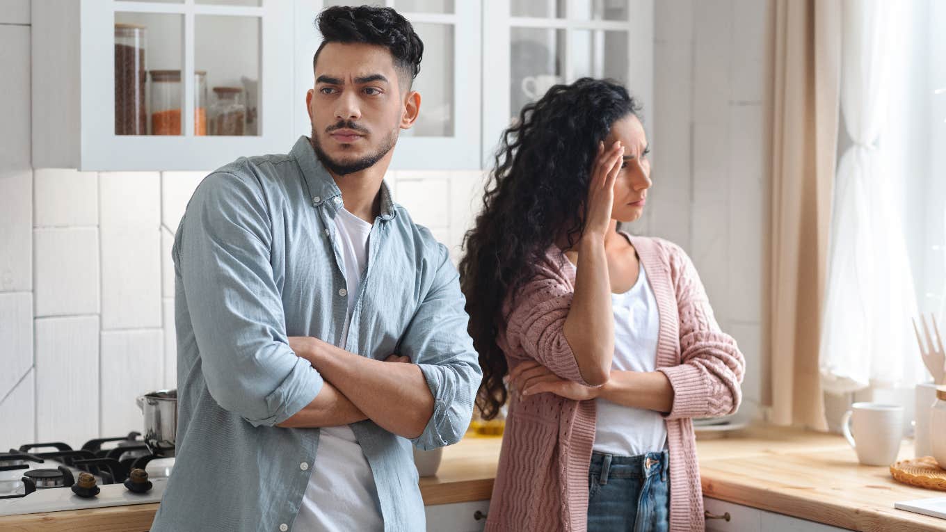 Couple arguing in the kitchen