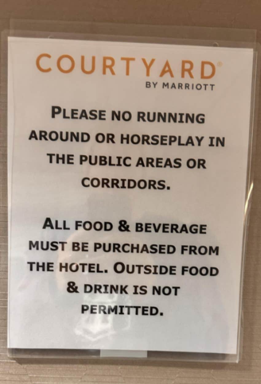 Hotel Bans Guests From Bringing In Any Outside Food Or Drinks Reddit Post