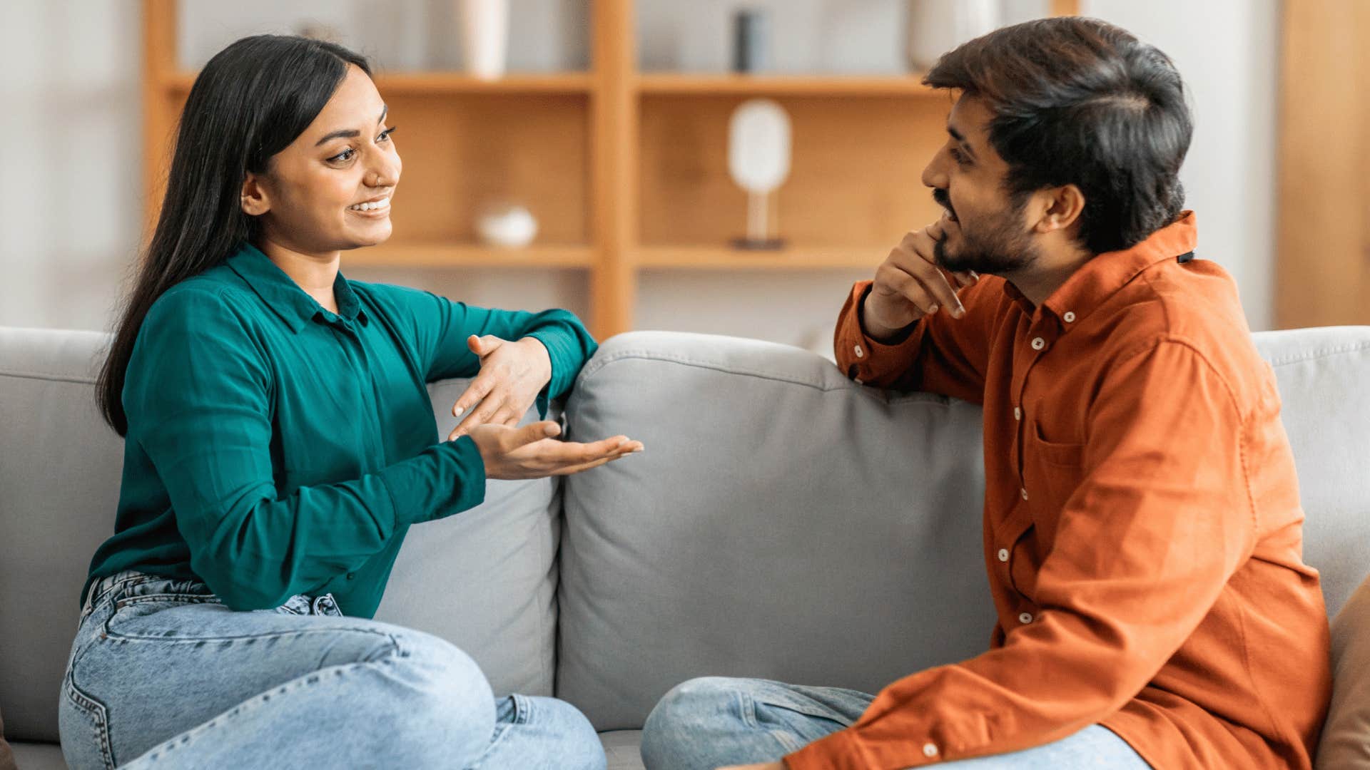 couple talking maintaining eye contact