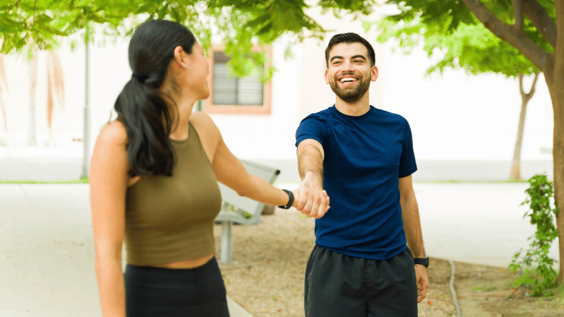 couple holding hands