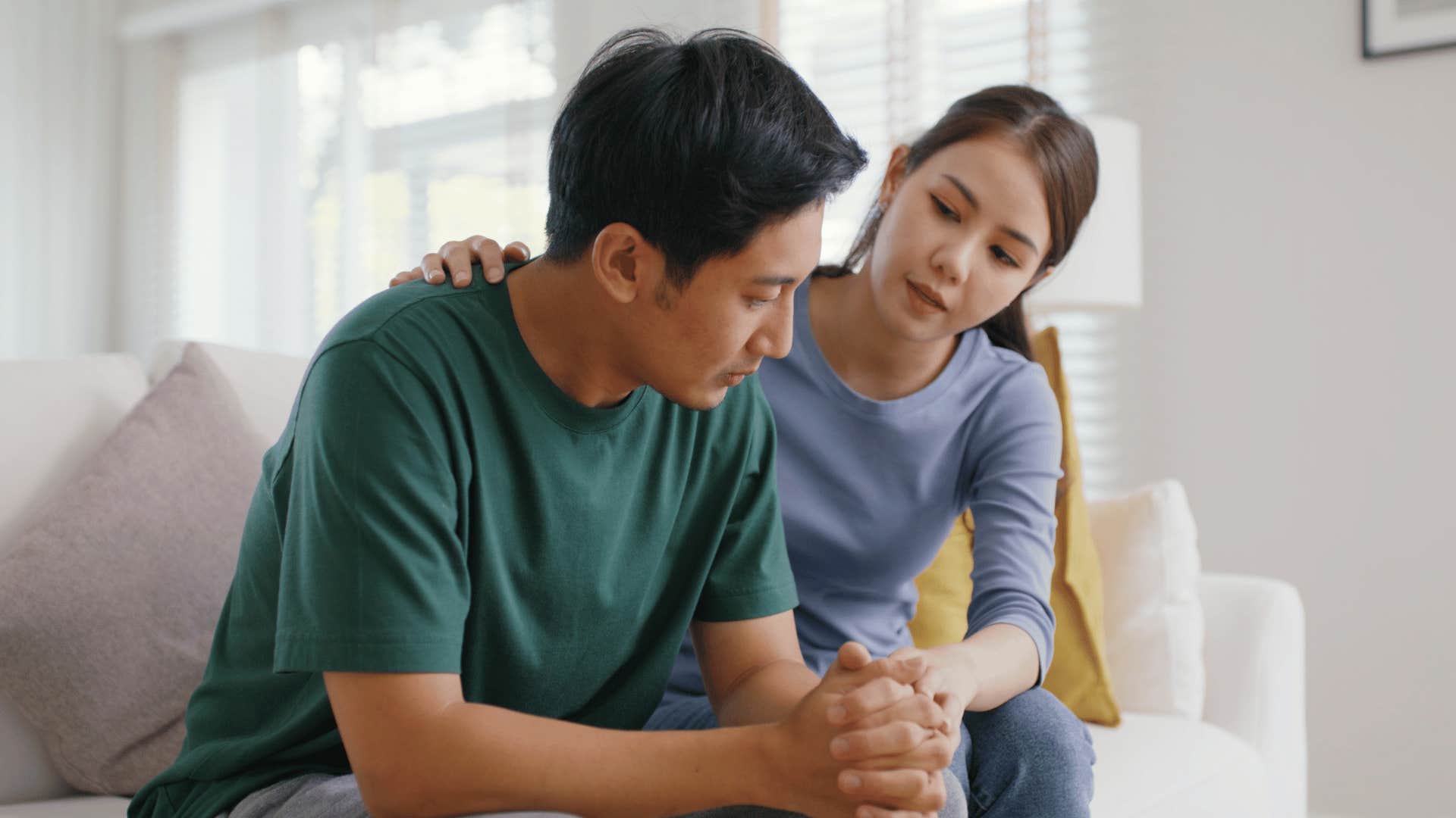 woman taking care of sick partner