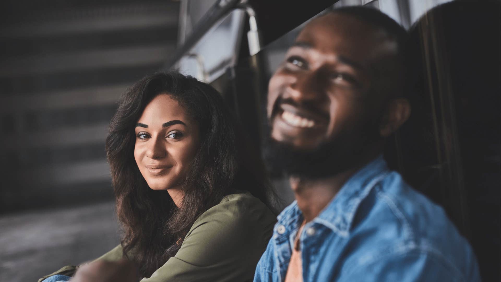 woman waiting patiently for man