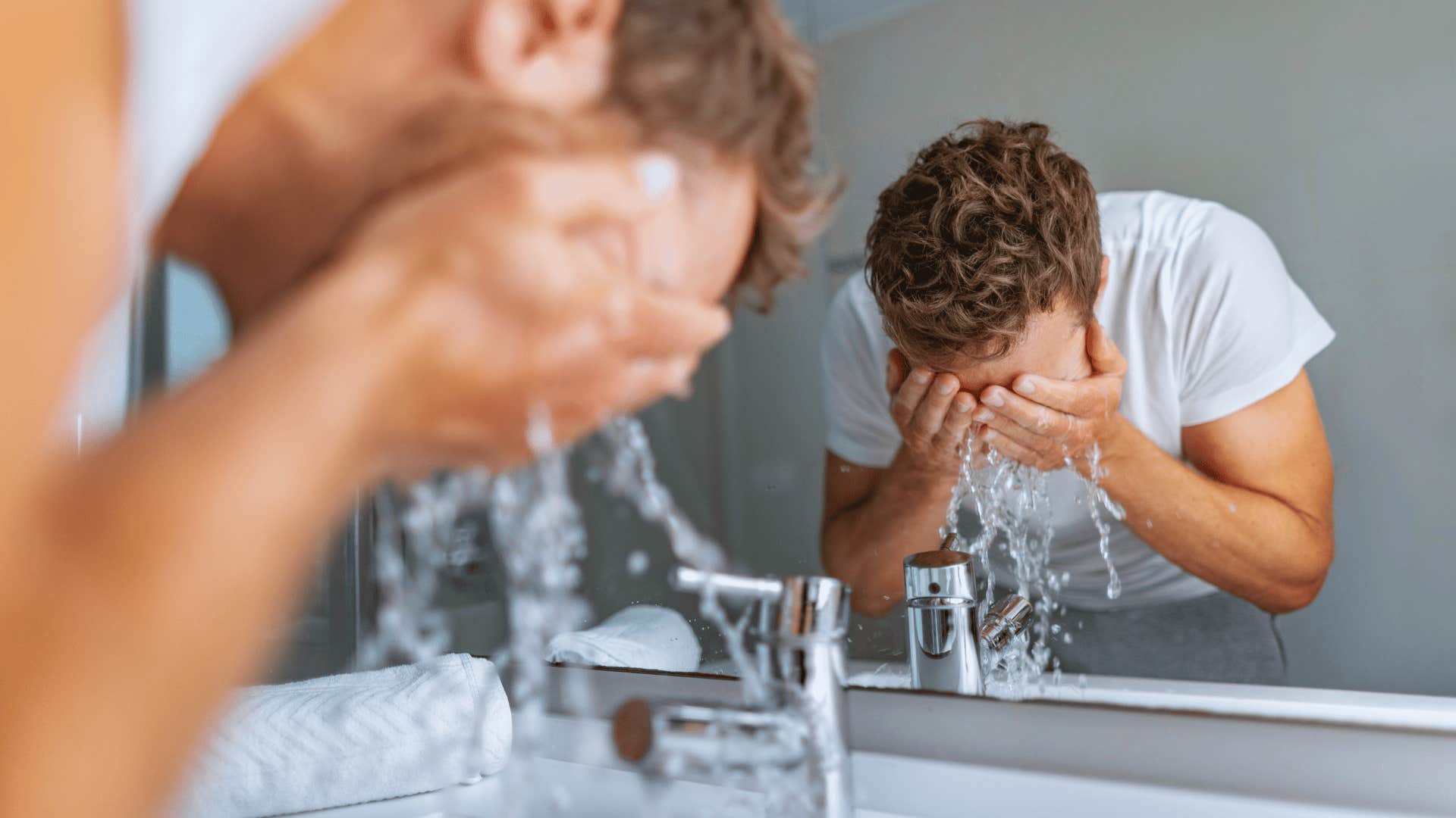 narcissistic man staying in bathroom to avoid someone