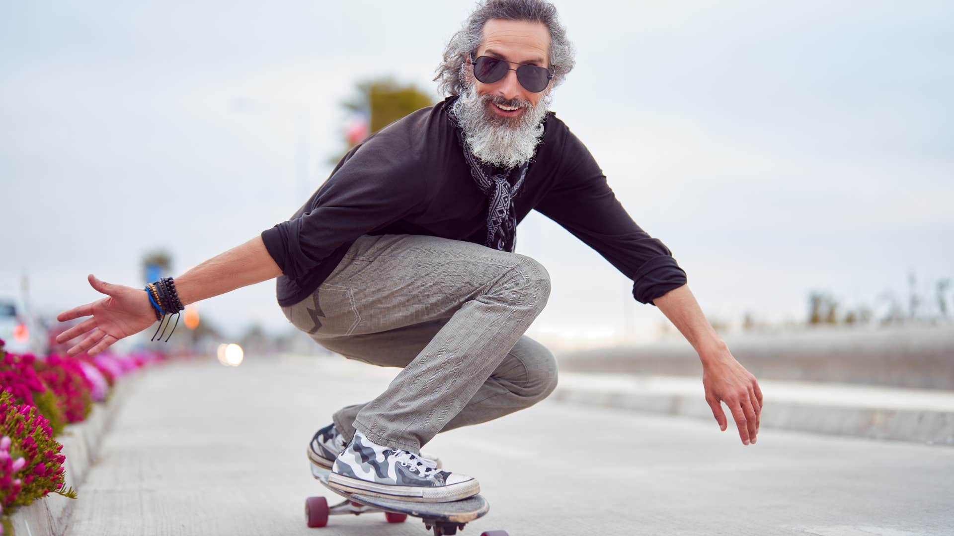 boomer man skateboarding doesn't believe its all downhill after 50