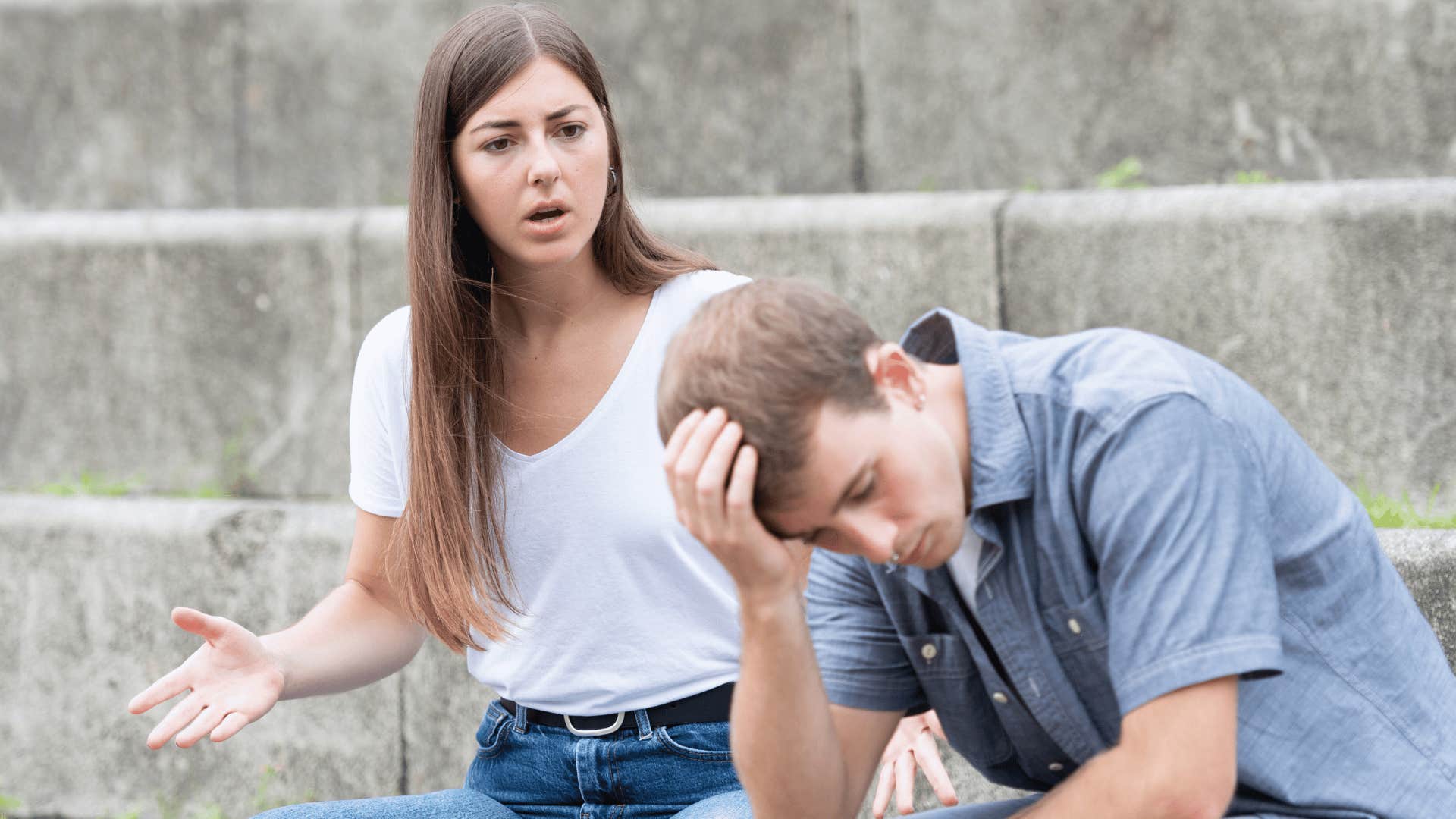 woman dealing with man-child who doesn't listen