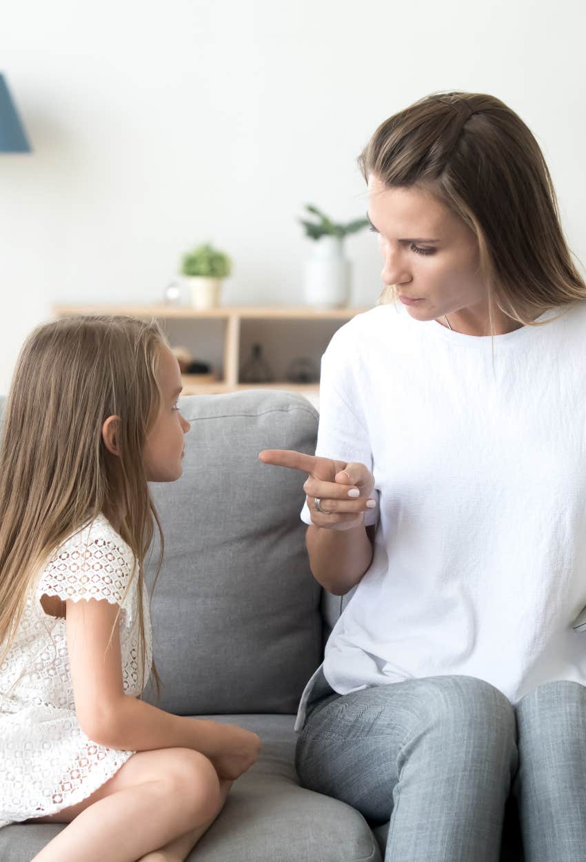 Parent telling kid not to argue back