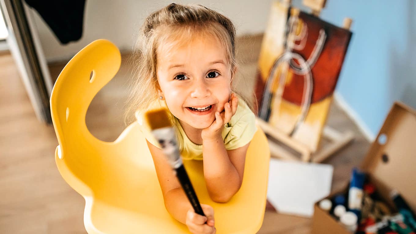 Child being taught skills while growing up.