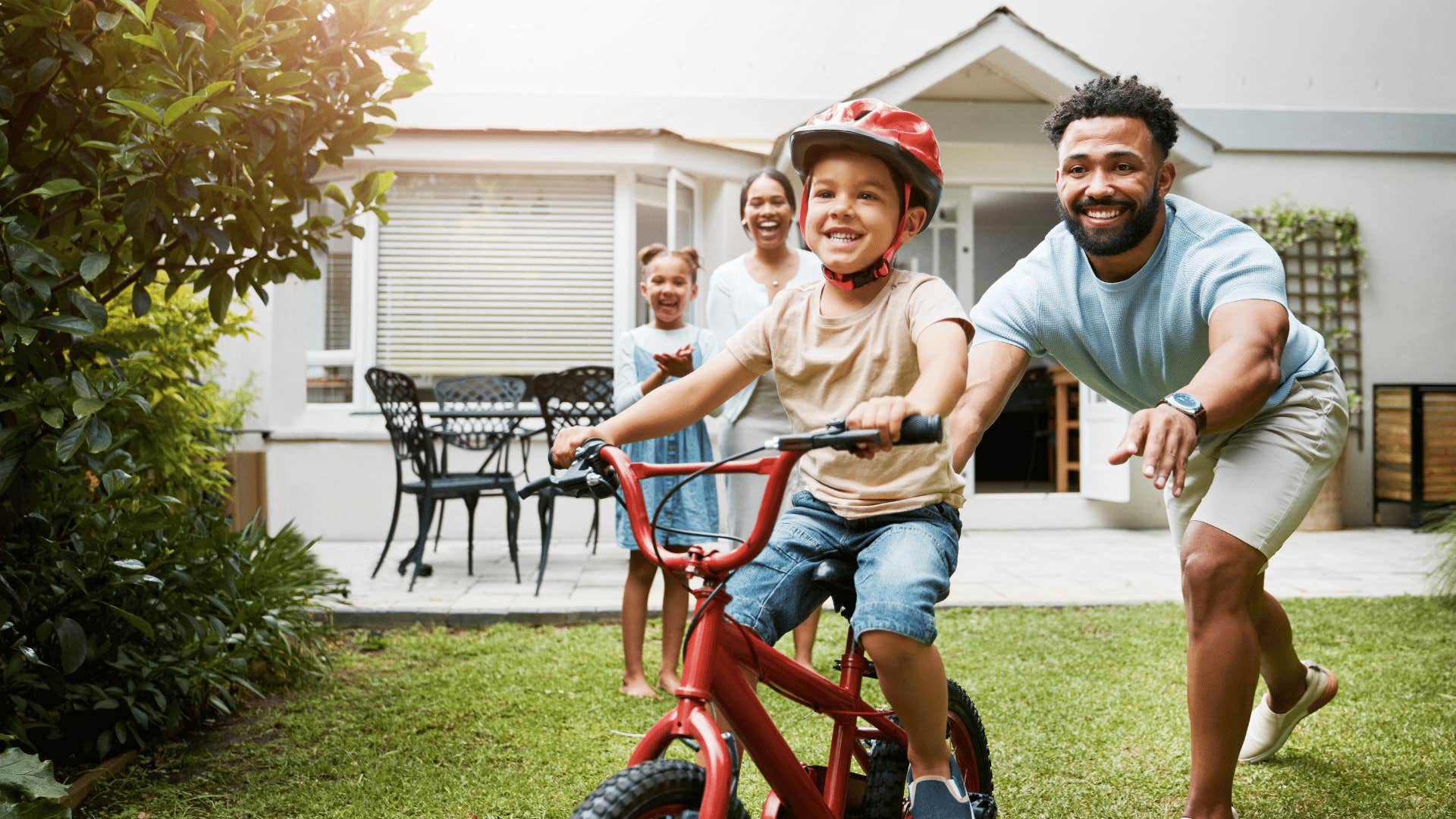 child riding bike