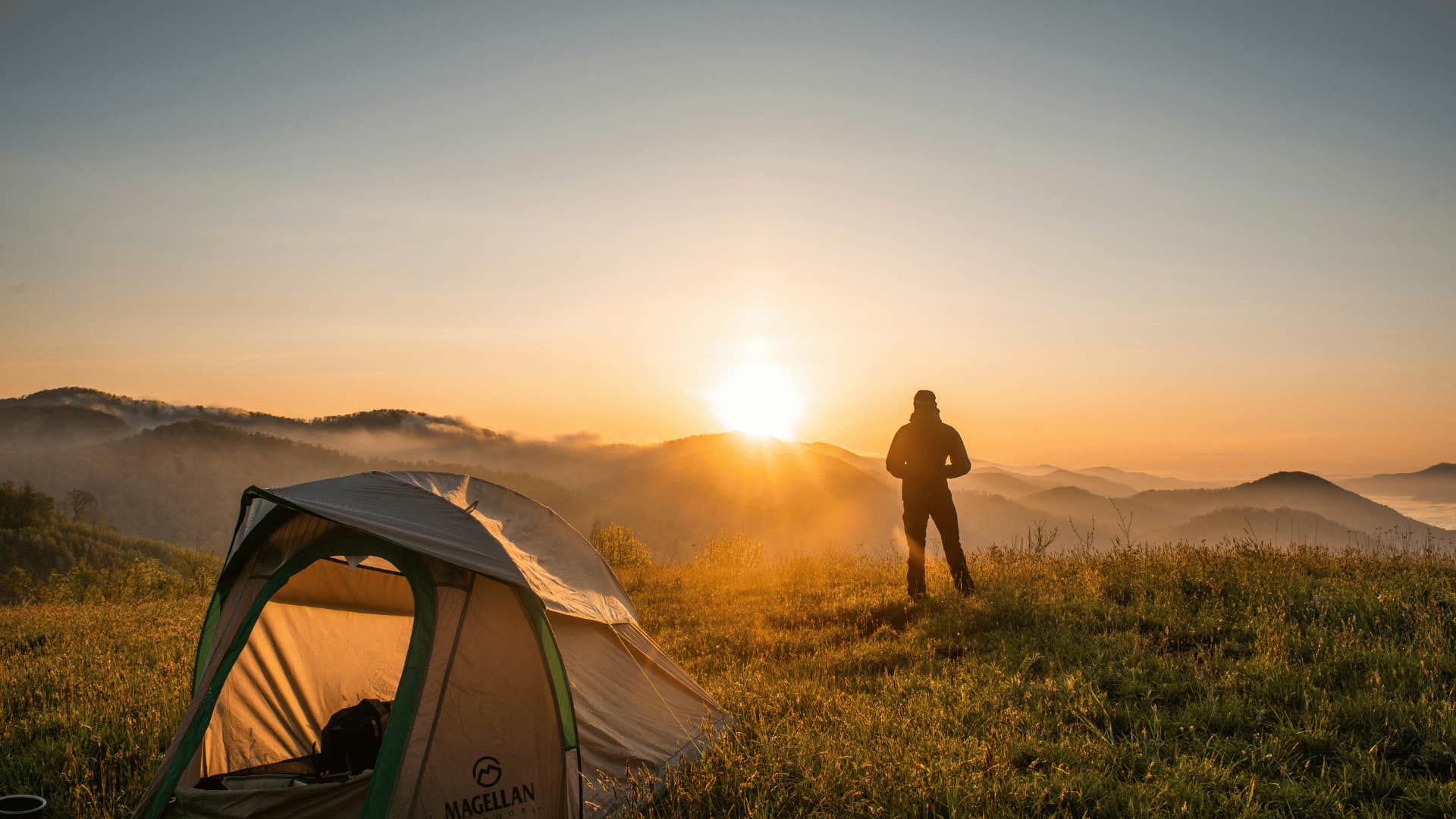 man camping