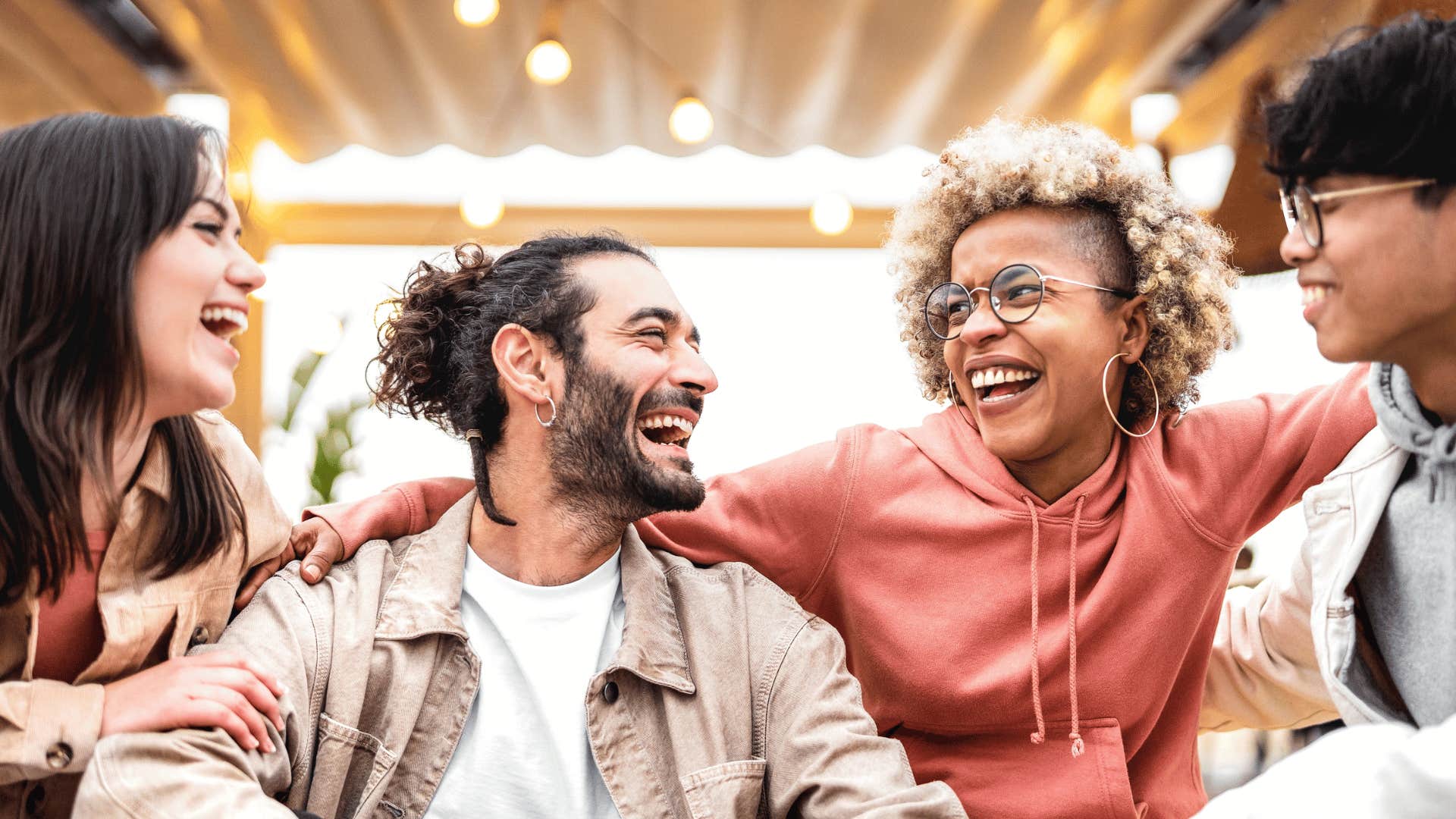 group of people laughing