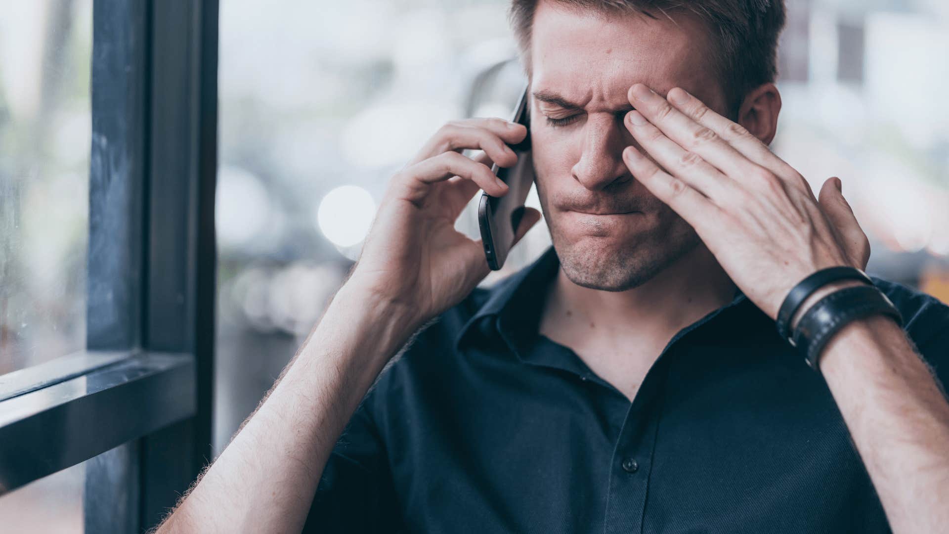 man telling his wife to shut up