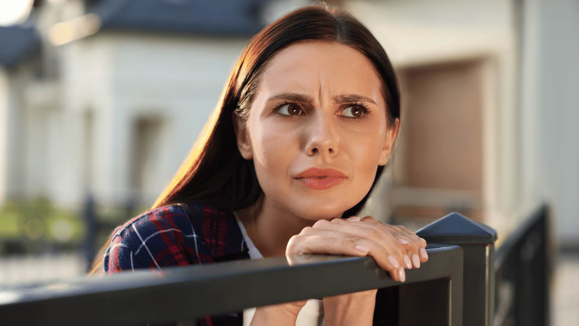 woman looking and observing 