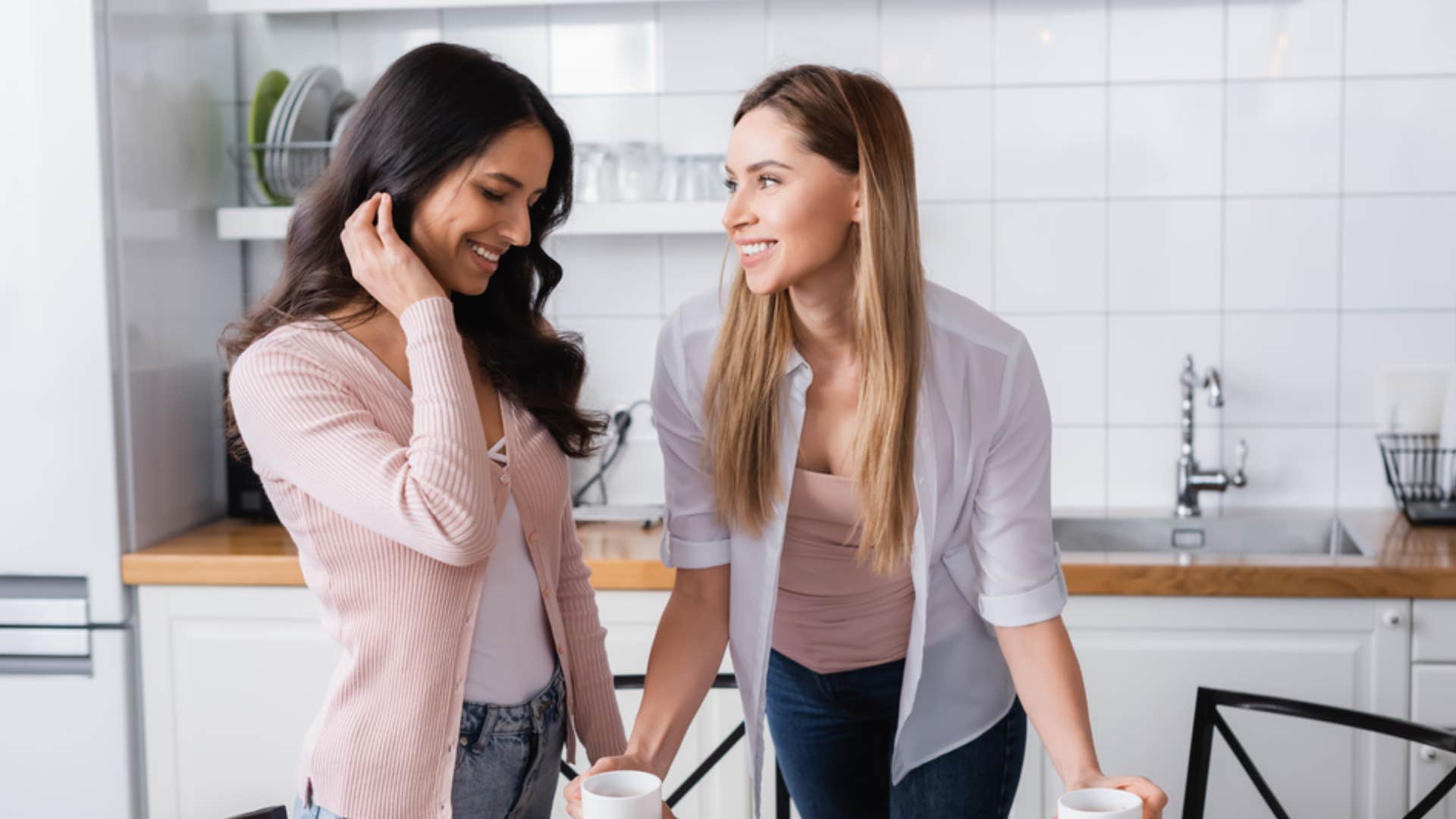 woman asking friend why she's so quiet