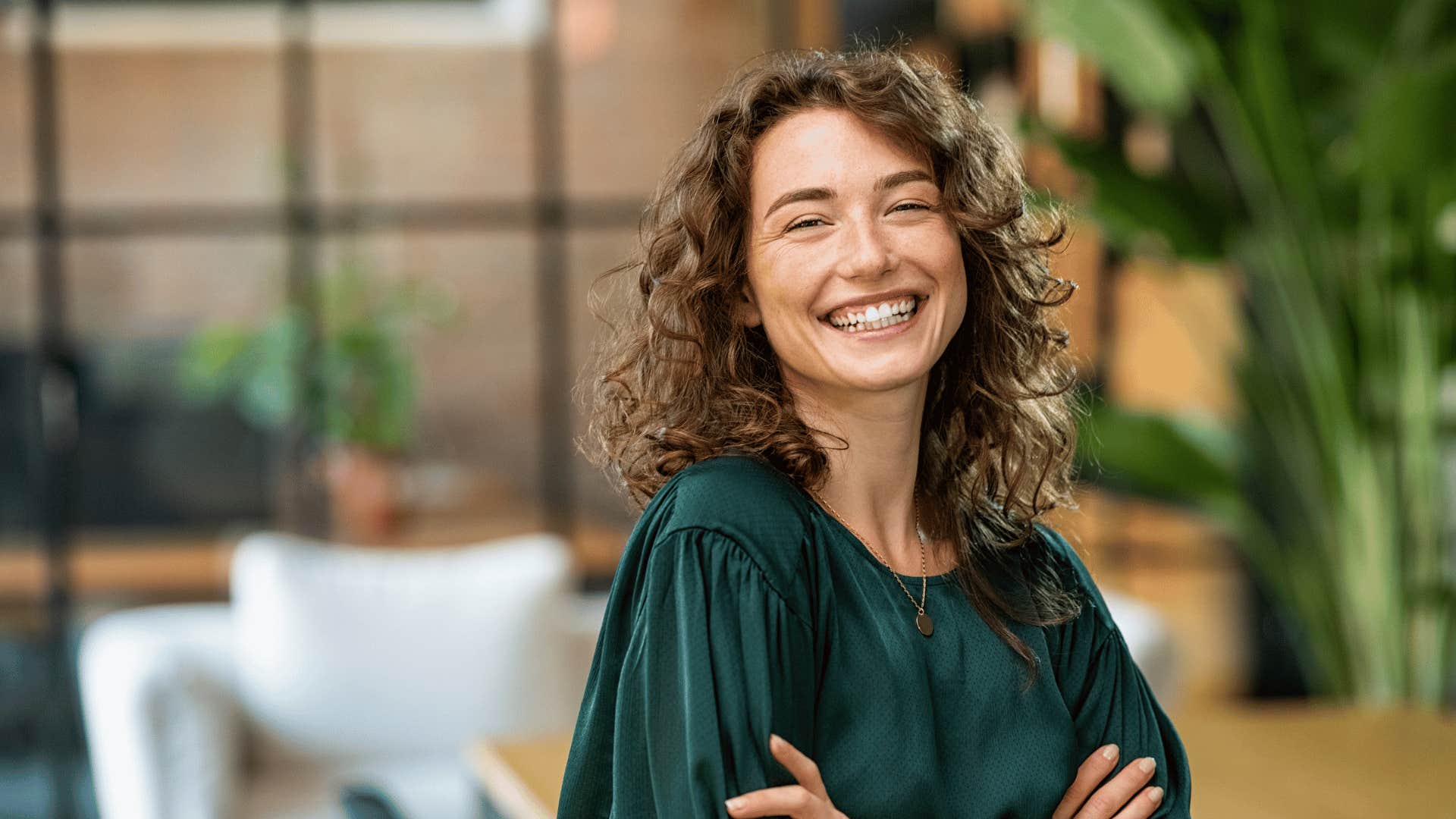 woman smiling