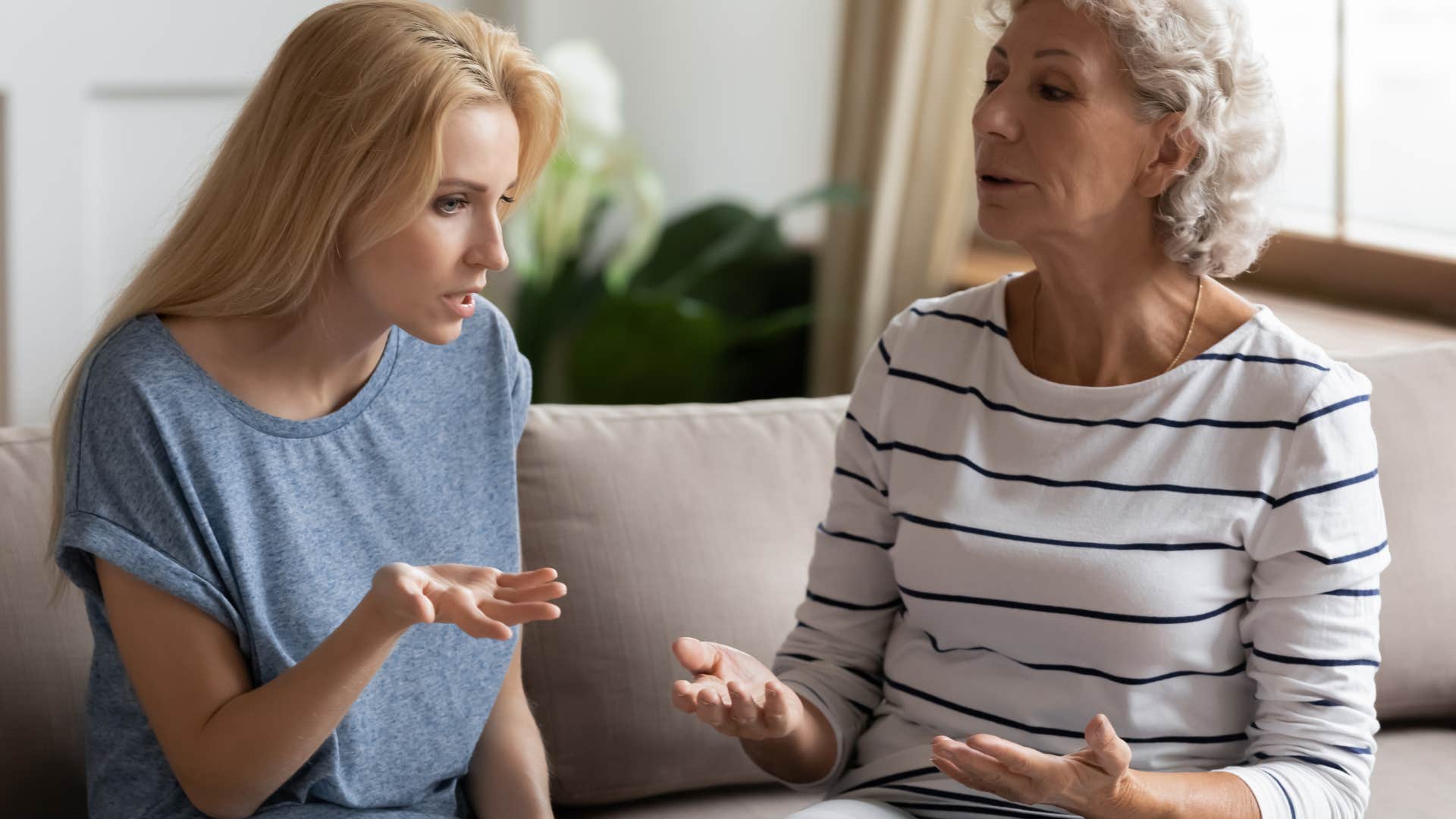 older woman shaming her daughter