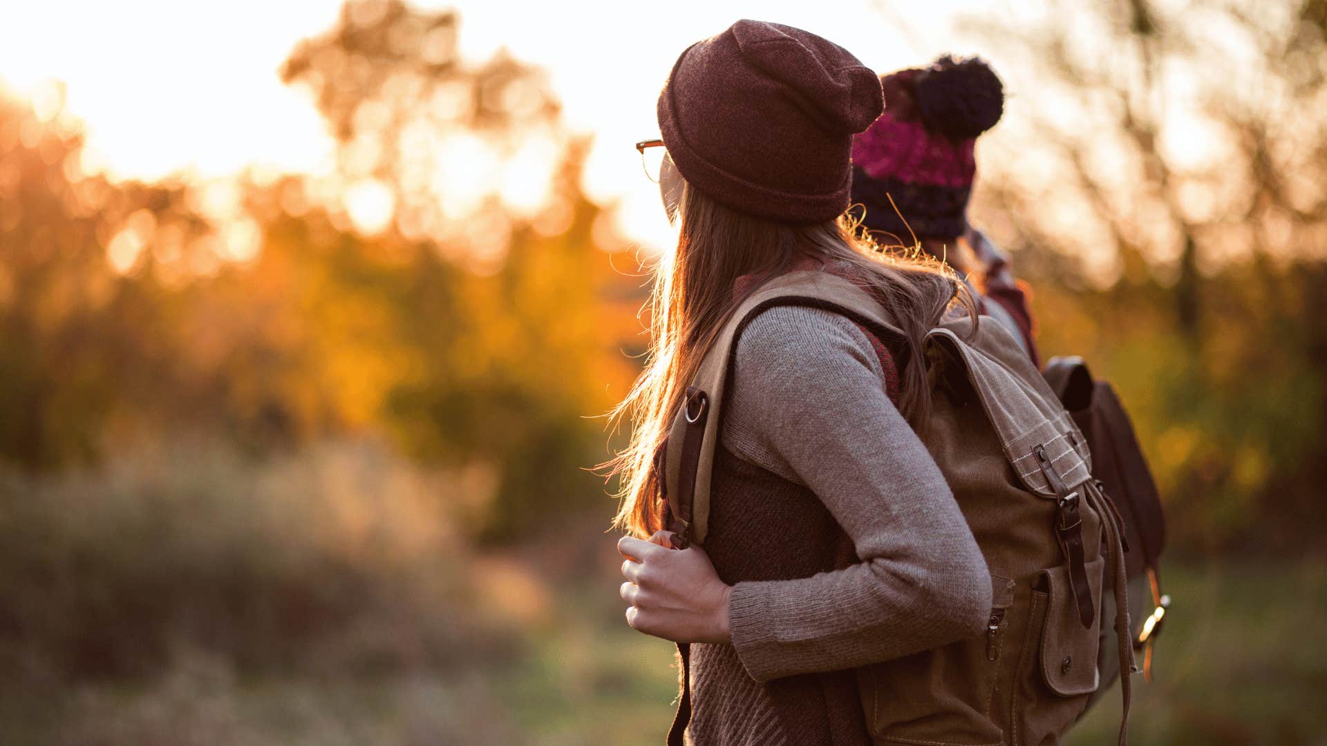 Gen Z women hiking instead of focusing on material things