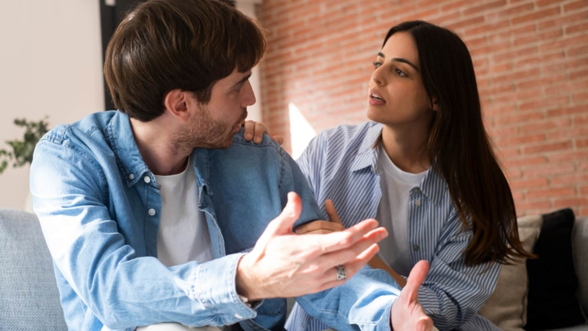 woman disrespecting man's boundaries 