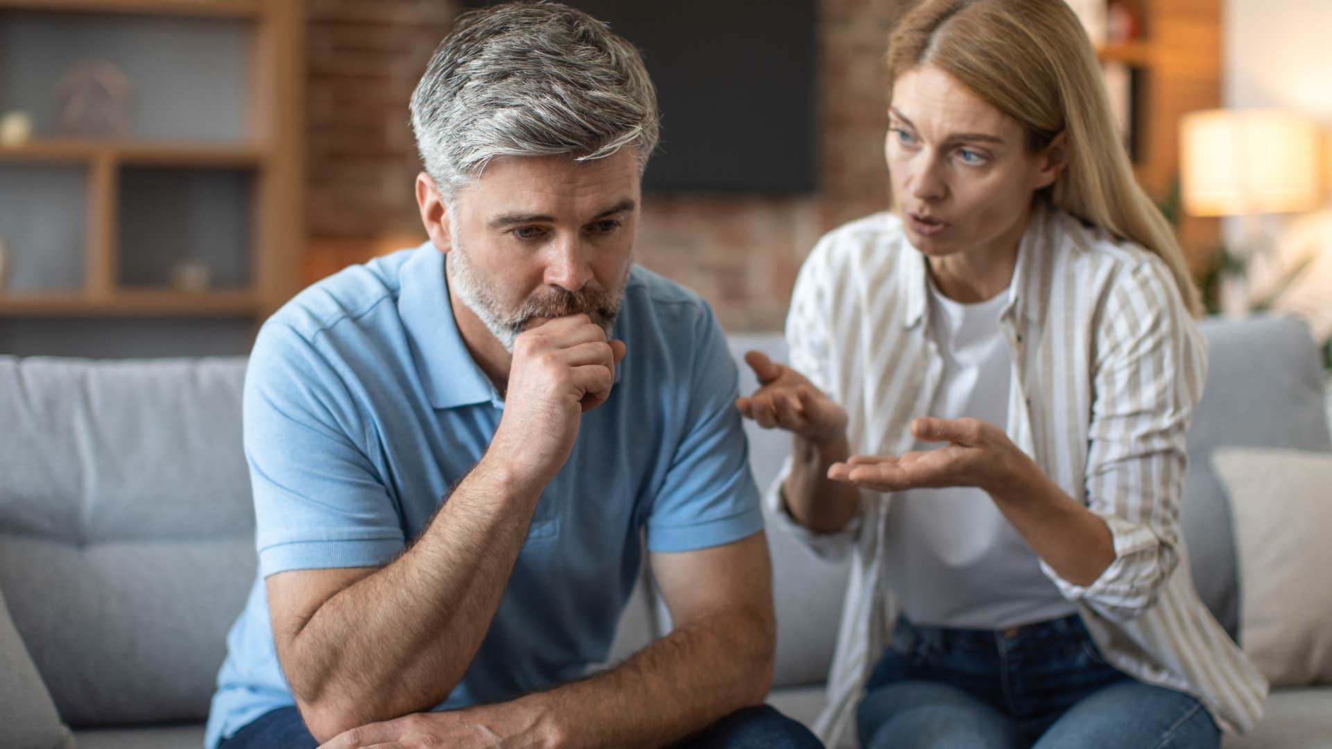 woman arguing with her upset husband